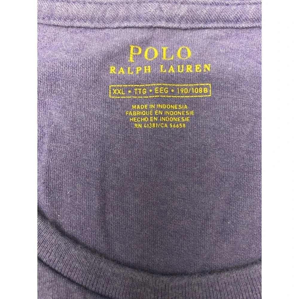 Polo Ralph Lauren T-Shirt Lot of 2 Mens XXL Crew Neck Cotton Blue Purple Pony
